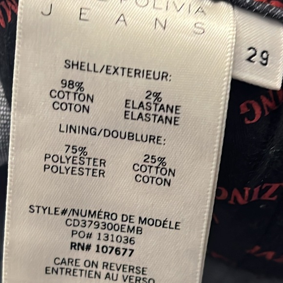 Alice & Olivia black boyfriend jeans new with tags Fringe  rhinestone size29 - Picture 12 of 12